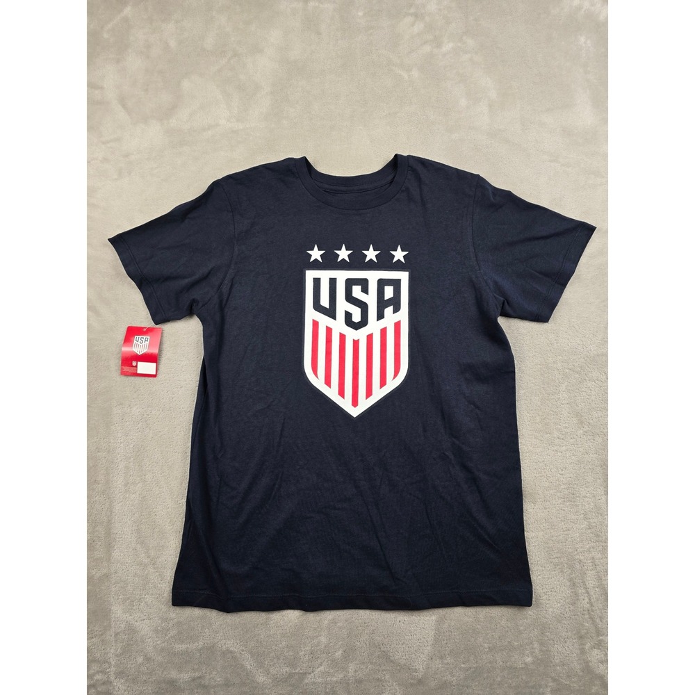 Team USA T-Shirt Womens Small Navy Blue Lindsey Horan 10 Soccer Crest NWT
